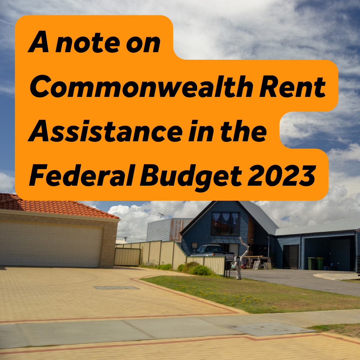 A note on the Commonwealth Rent Assistance announcement in the Federal